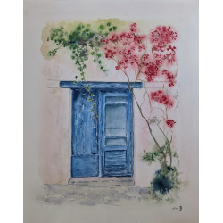 Aquarelle "Bleue du sud"