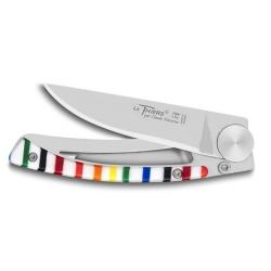 Couteau de poche Liner Lock Le Thiers® manche bayadère blanc