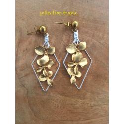 Boucles d'oreilles LOSANGE EN FLEURS