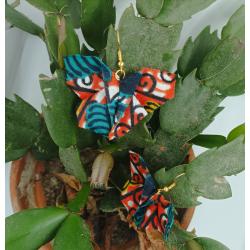 Boucles d'oreilles  origamis papillon