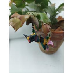 Boucles d'oreilles  origamis grue