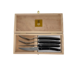 Coffret hêtre 2 couteaux + 2 fourchettes Le Thiers® high tech