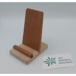 Support de téléphone en bois recyclé